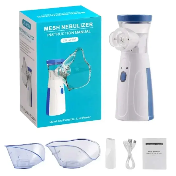 Portable Ultrasonic Mesh Nebulizer Machine (JSL-W302) - শিশু ও বয়স্কদের জন্য শব্দহীন পোর্টেবল নেবুলাইজার
